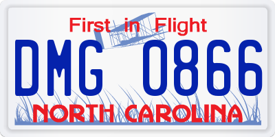 NC license plate DMG0866
