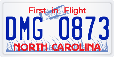 NC license plate DMG0873