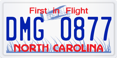 NC license plate DMG0877