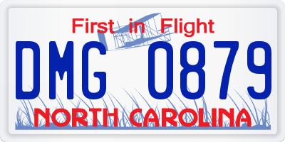 NC license plate DMG0879