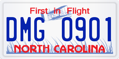 NC license plate DMG0901