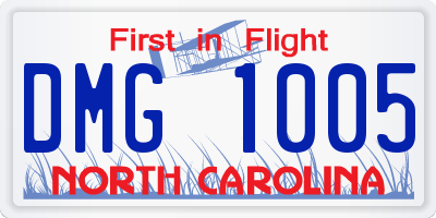 NC license plate DMG1005