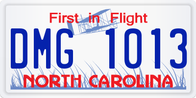 NC license plate DMG1013