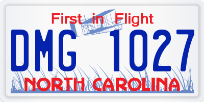 NC license plate DMG1027