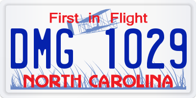NC license plate DMG1029