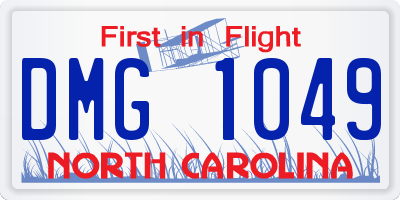 NC license plate DMG1049