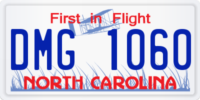 NC license plate DMG1060