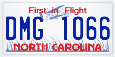 NC license plate DMG1066