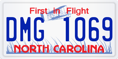 NC license plate DMG1069