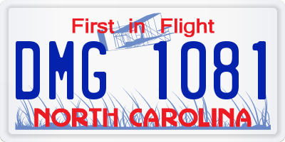 NC license plate DMG1081