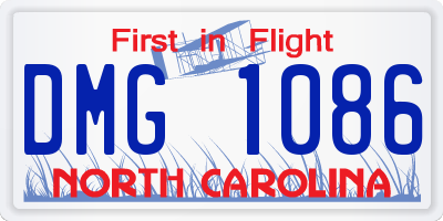 NC license plate DMG1086