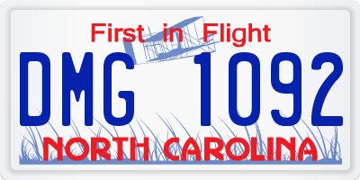 NC license plate DMG1092