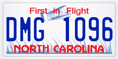 NC license plate DMG1096