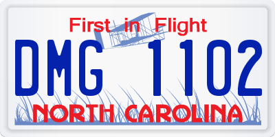 NC license plate DMG1102