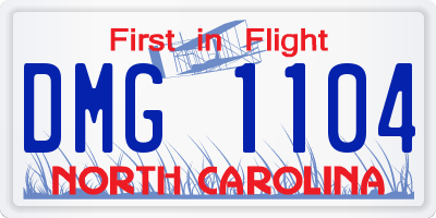NC license plate DMG1104