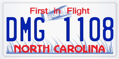 NC license plate DMG1108