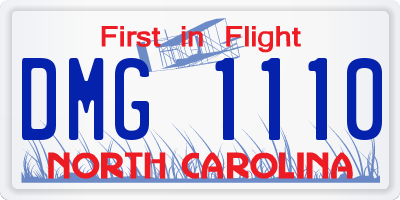 NC license plate DMG1110