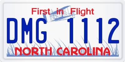 NC license plate DMG1112