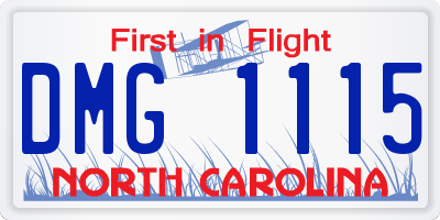 NC license plate DMG1115