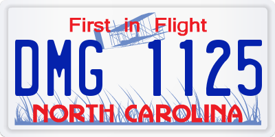 NC license plate DMG1125