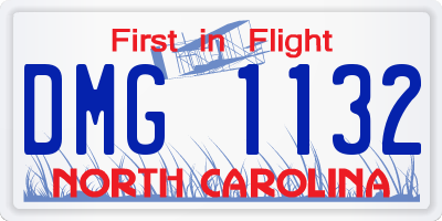 NC license plate DMG1132