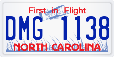 NC license plate DMG1138