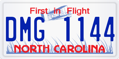 NC license plate DMG1144