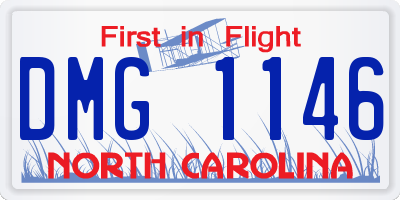 NC license plate DMG1146
