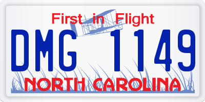 NC license plate DMG1149