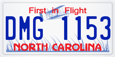 NC license plate DMG1153
