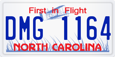 NC license plate DMG1164