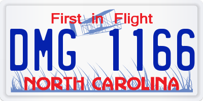 NC license plate DMG1166