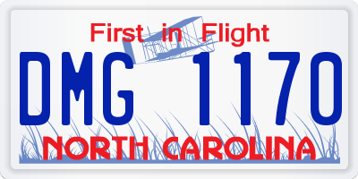 NC license plate DMG1170