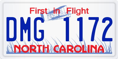 NC license plate DMG1172