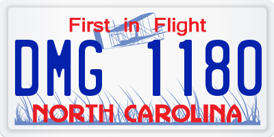 NC license plate DMG1180