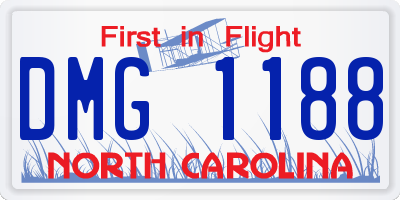 NC license plate DMG1188