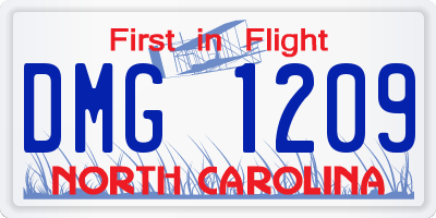 NC license plate DMG1209