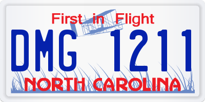 NC license plate DMG1211