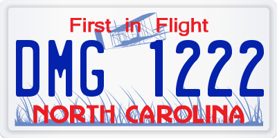 NC license plate DMG1222