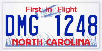 NC license plate DMG1248