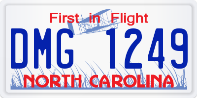 NC license plate DMG1249