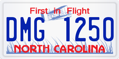 NC license plate DMG1250
