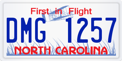 NC license plate DMG1257