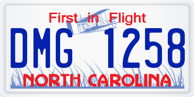 NC license plate DMG1258