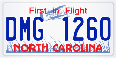 NC license plate DMG1260