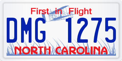 NC license plate DMG1275