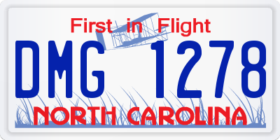 NC license plate DMG1278