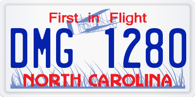 NC license plate DMG1280