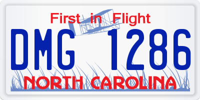 NC license plate DMG1286
