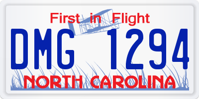 NC license plate DMG1294